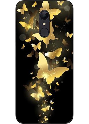 Силиконовый чехол для xiaomi redmi 5 с картинкой золотые бабочки