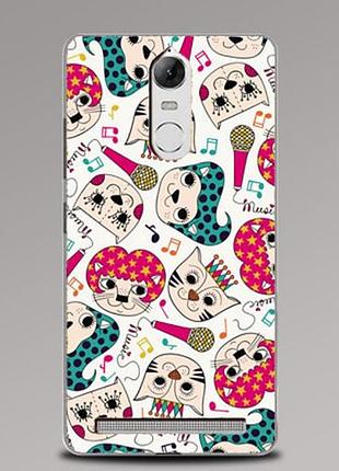 Силиконовый чехол для lenovo a7020 / vibe k5 note с картинкой котики