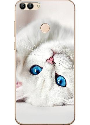 Чохол силіконовий для huawei p smart з картинкою котик