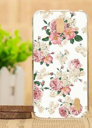 Чохол-накладка для huawei y625 з малюнком трояндочки