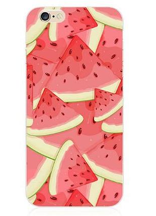 Силіконовий чохол накладка для iphone 6 / 6s з картинкою скибочки кавуна