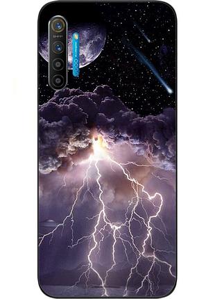 Бампер силіконовий чохол для realme x2 з картинкою блискавка