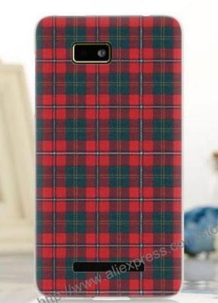 Силиконовый чехол накладка для htc desire 400 / one su t528w с картинкой клетка