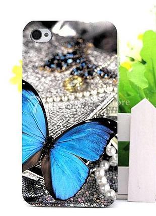 Эксклюзивный силиконовый чехол панель накладка для iphone 6 / 6s с картинкой бабочка