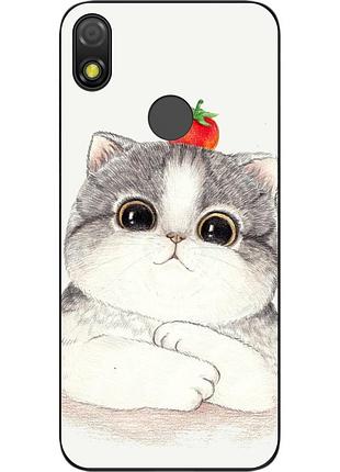 Силиконовый чехол для tecno pop 3 с картинкой котенок