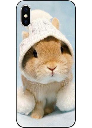 Силиконовый чехол бампер для iphone x с картинкой зайка