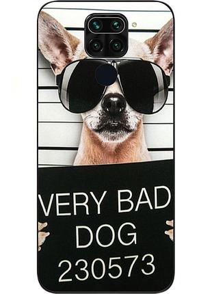Чехол силиконовый для xiaomi redmi note 9 с картинкой bad dog