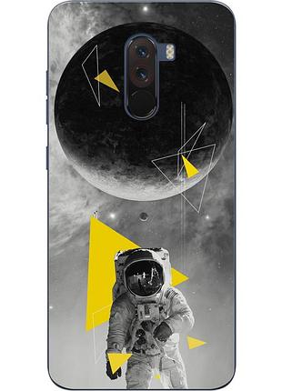 Силиконовый чехол бампер для xiaomi pocophone f1 с картинкой астронавт