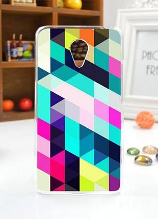 Силіконовий чохол накладка для meizu m3e з картинкою ромби