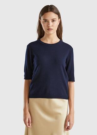 Жіночий синій прямий светр benetton s