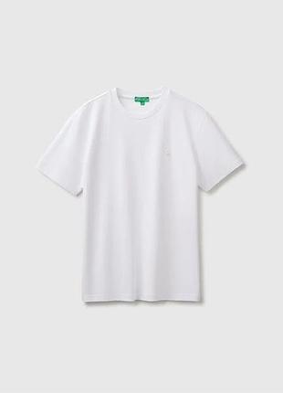 Мужская серая прямая футболка benetton