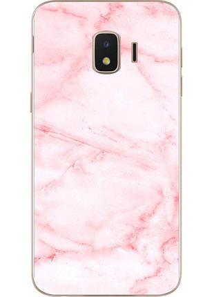 Силиконовый чехол с рисунком для samsung j2 core galaxy 2018 с картинкой розовый мрамор