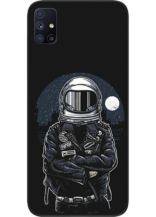 Силиконовый чехол бампер для samsung m51 galaxy m515f с картинкой космонавт и луна