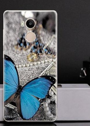 Оригінальний чохол панель накладка для xiaomi redmi 4 pro / redmi 4 prime з картинкою метелик