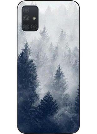 Силиконовый чехол бампер для samsung a71 galaxy a715f с картинкой лес