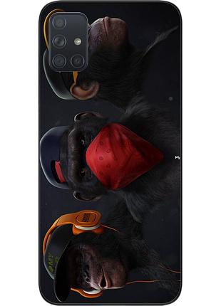 Бампер силіконовий чохол для samsung a71 galaxy a715f з картинкою три мавпи