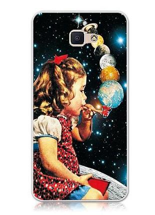 Бампер силиконовый чехол для samsung galaxy j7 prime g610 с картинкой девочка