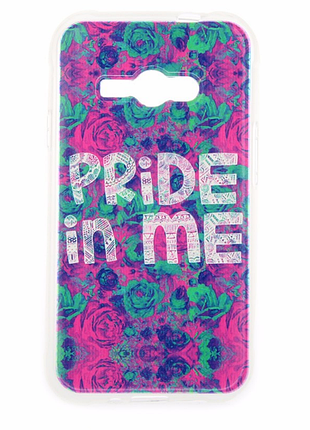 Силіконовий бампер для samsung galaxy j1 ace моделі j110 з картинкою pride in me