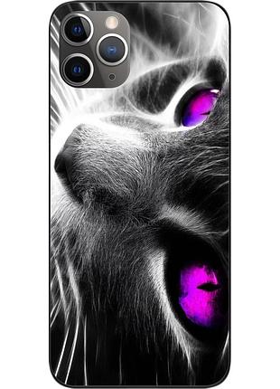 Силіконовий чохол для iphone 11 pro з картинкою красивий кіт