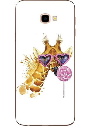 Бампер силіконовий чохол для samsung galaxy j4 plus 2018 з картинкою жираф в окулярах