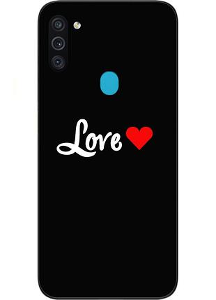 Силиконовый чехол бампер для samsung m11 galaxy m115f с картинкой love