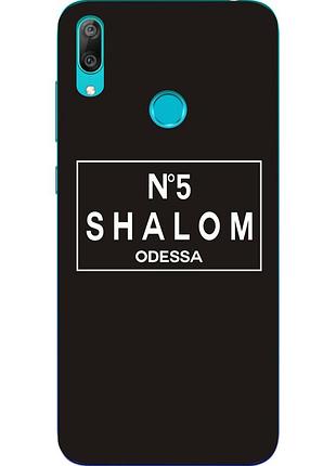 Антибрендовый силиконовый чехол для huawei y7 2019 с картинкой shalom №5 odessa