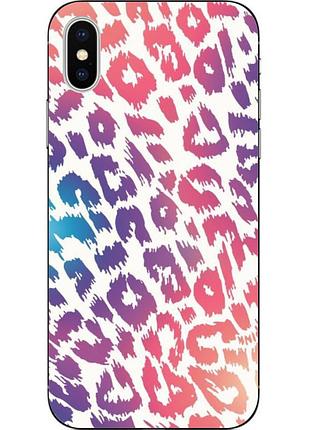Силиконовый чехол для iphone xs с картинкой леопардовый принт