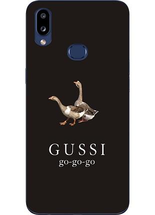 Антибрендовый силіконовий чохол для samsung a10s galaxy a107f з картинкою gussi go go