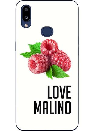 Антибрендовый силіконовий чохол для samsung a10s galaxy a107f з картинкою love malino