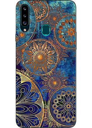 Силиконовый чехол бампер для samsung a20s galaxy a207f с картинкой круги винтаж