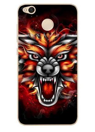 Ексклюзивний чохол бампер з принтом для xiaomi redmi 4x вогненний лев