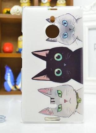 Яскравий ексклюзивний чохол для nokia lumia 1520 з принтом три кота