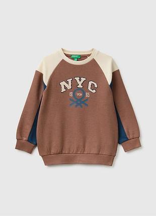 Дитячий коричневий прямий світшот benetton