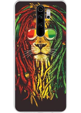 Силіконовий чохол для xiaomi redmi note 8 pro з картинкою лев растаман