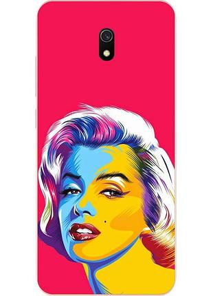Бампер силиконовый чехол для xiaomi redmi 8a с картинкой монро