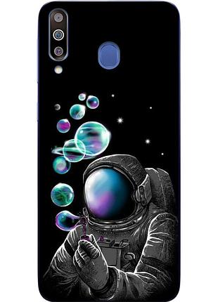 Бампер силіконовий чохол для samsung m30 2019 galaxy m305 з картинкою космонавт і планети