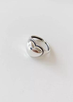 Кольцо сердце серебро 925 покрытие колечко сердечко посеребрянное3 фото