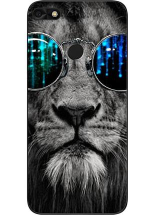 Силіконовий чохол для huawei nova lite 2017 з картинкою лев в окулярах