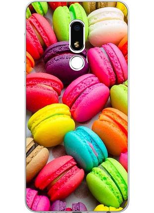 Силиконовый бампер для meizu m8 lite с картинкой макаруны