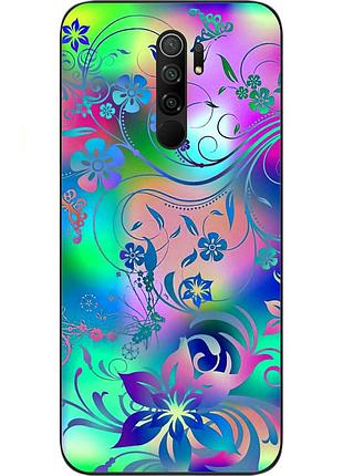 Чохол силіконовий для xiaomi redmi 9 з картинкою квітковий візерунок