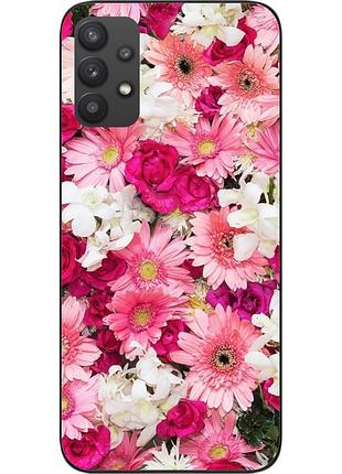 Силиконовый чехол бампер для samsung a32 galaxy a325f с картинкой нежные цветы