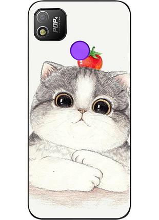 Силіконовий чохол для tecno pop 4 з картинкою кошеня