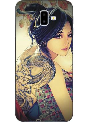 Оригінальний tpu чехол з принтом для samsung galaxy j6 plus 2018 дівчина з тату