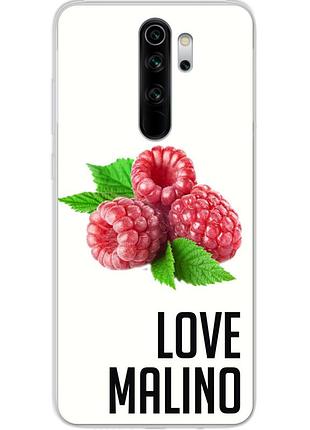 Антибрендовый силиконовый чехол для xiaomi redmi note 8 pro с картинкой love malino