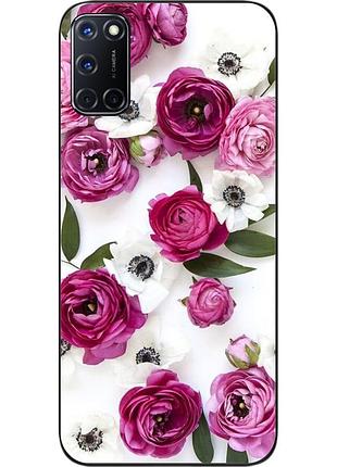 Силіконовий чохол бампер для oppo a52 з картинкою квіти