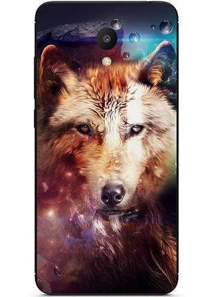Чехол силиконовый для meizu m6s с картинкой космический волк