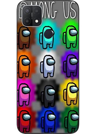 Силиконовый чехол с картинкой для oppo a15 among us яркий среди нас