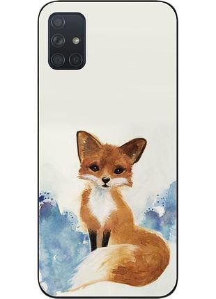 Силиконовый чехол для samsung a71 galaxy a715f с картинкой лиса