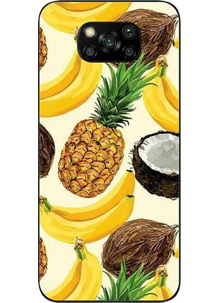 Силиконовый чехол бампер для xiaomi poco x3 с картинкой фрукты