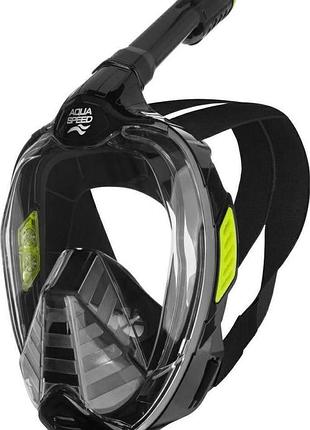 Повнолицьова маска aqua speed veifa zx 9857 чорний, жовтий s/m (554-38)